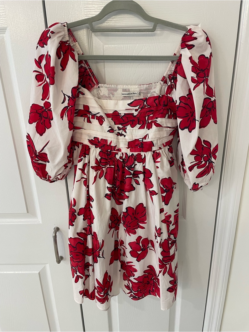 Abercrombie & Fitch White Mini Dress with Red Floral Print
